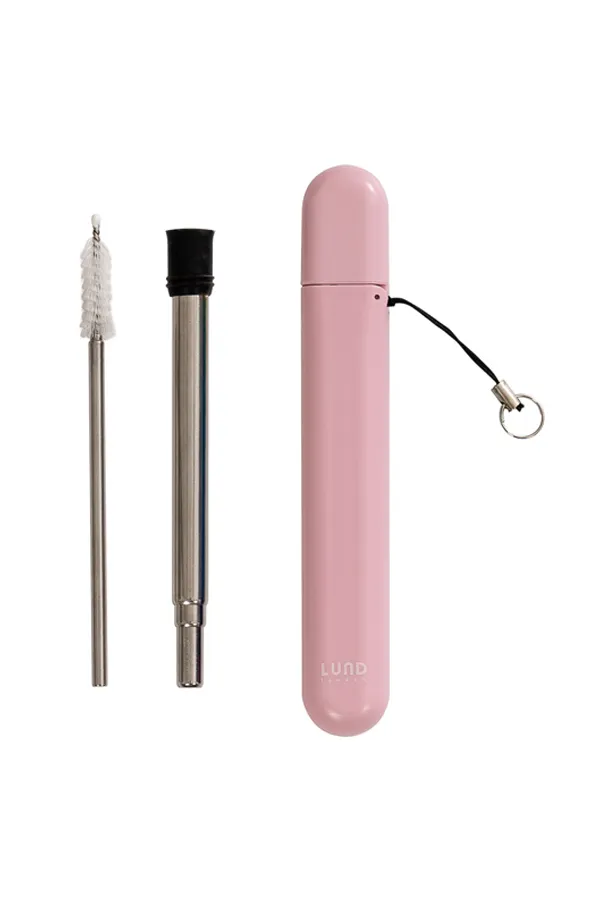 Lund London Plant Travel Straws (Pink)
