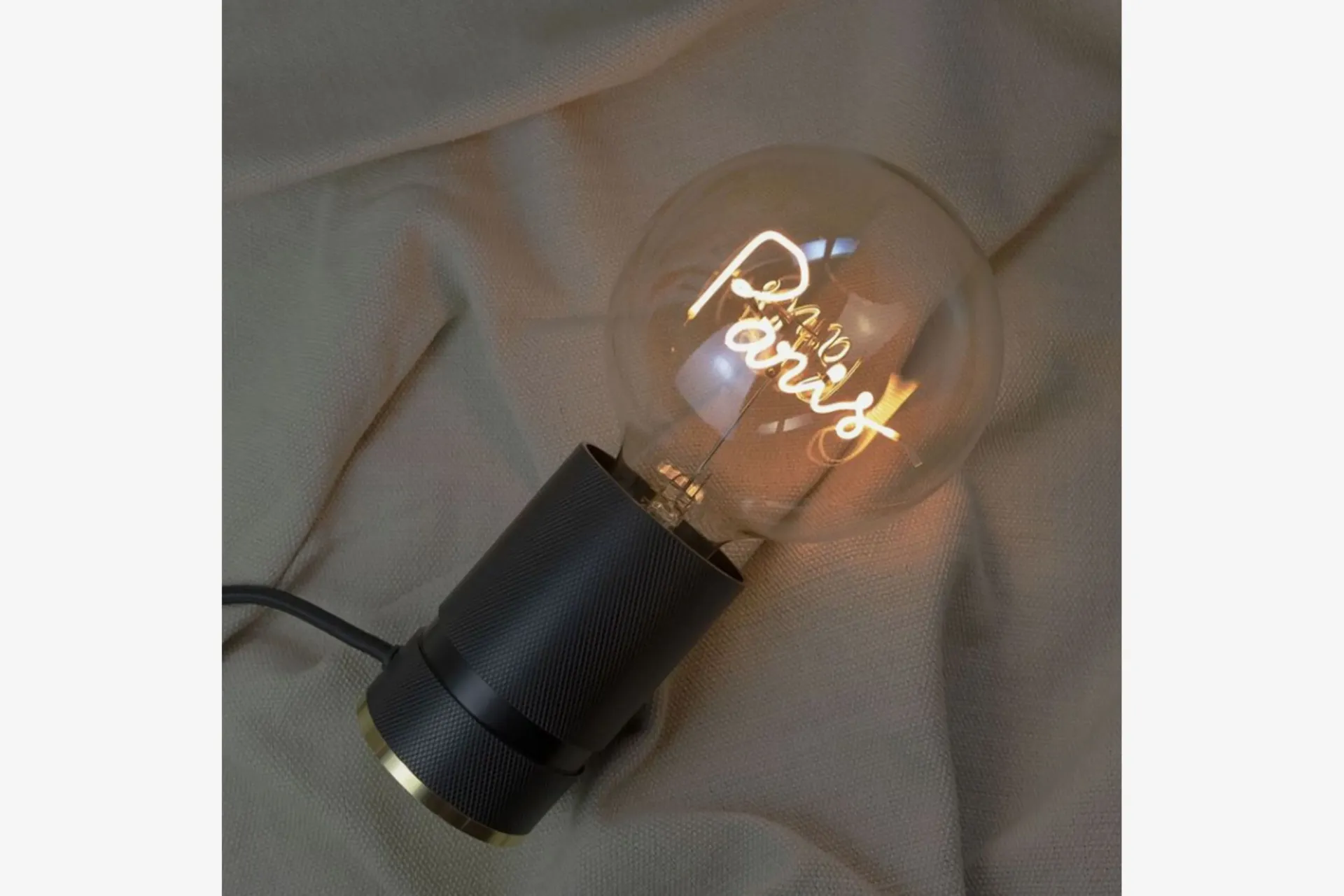 Message In The Bulb-Lamp Base (Madison) (BLACK KNURLING LAMP BASE - TYPE G PLUG)